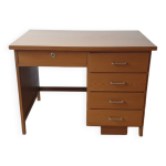 Bureau vintage 1960 en ch�ne - design scandinave - 5 tiroirs