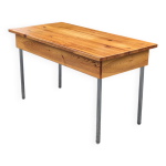 Bureau vintage pin massif & acier chrom�, 1970's