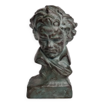 Buste de beethoven d'aprs cipriani en pltre patin faon bronze, 27 cm