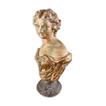 Buste fminin en terre cuite, italie, xxe sicle