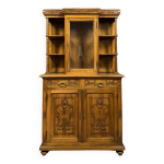 Cabinet bibliothèque argentier style renaissance en noyer sculpté vers 1850 Cabinet bibliothèque argentier style renaissance en noyer sculpté vers 1850