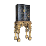 Cabinet en laque de coromandel sur console en bois dor, angleterre, dbut xviiime