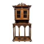 Superbe cabinet vitrine style renaissance en noyer vers 1850 Superbe cabinet vitrine style renaissance en noyer vers 1850