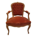 Cabriolet ou fauteuil crapaud de style louis xv, xix s.