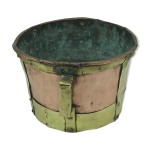Cache pot ancien en cuivre et laiton xxe sicle