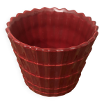Cache pot annes 50 en cramique plisse bordeaux st - clement h11 / d14
