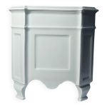 Cache - pot carr� � pieds en porcelaine limoges c�ladon, style rococo