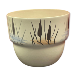Cache pot en ceramique a decor vegetal signe (paul) milet sevres  19 cm h 15