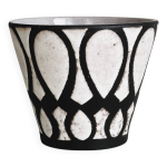 Cache - pot en c�ramique g�om�trique noir et blanc