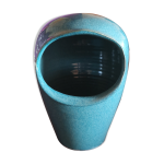 Cache pot en cramique ou grs maill bleu turquoise sign