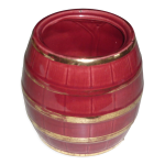 Cache - pot en céramique rouge et or vintage Cache - pot en céramique rouge et or vintage