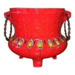 Cache pot céramique rouge vintage années 70 Cache pot céramique rouge vintage années 70