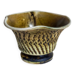 Cache - pot c�ramique aux scarifications vintage ann�es 50