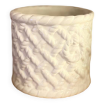 Cache pot en faence blanc tress