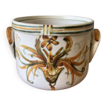 Cache - pot ou pot � fleurs vintage en gr�s �maill� de quimper par keraluc