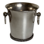 Cache pot gourmette dans le got de jean desprs mtal argent 1950