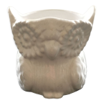 Cache pot hibou blanc