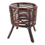Cache pot jardinière en bambou foncé, années 60 Cache pot jardinière en bambou foncé, années 60