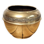 Cache pot en laiton dor
