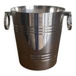 Cache pot moderniste en mtal argent 1950