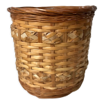 Cache - pot en rotin et bambou travaill� ann�es 70