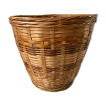 Cache - pot en rotin et osier années 70 Cache - pot en rotin et osier années 70