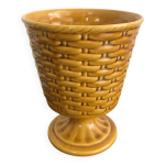 Cache pot sur pied en barbotine vintage