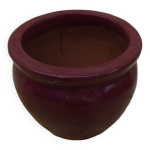 Cache pot en terre cuite couleur grenat Cache pot en terre cuite couleur grenat
