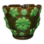 Cache pot terre cuite force lambge bordeaux