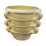 Cache pot en terre cuite patine bronze Cache pot en terre cuite patine bronze