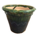 Cache pot en terre cuite vernisse