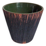 Cache - pot en terre émaillée griffée années 50 Cache - pot en terre émaillée griffée années 50