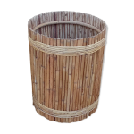 Cache pot vintage en rotin anne 50