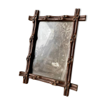 Cadre ancien en bois sculpt� style faux bambou 19, 5 cm x 15 cm