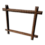Cadre antique en bois sculpt� � la main en zigzag 28, 5 cm x 25 cm