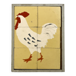 Cadre puzzle en bois des annes 30 / 40 reprsentant un coq.