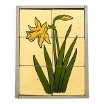 Cadre puzzle en bois des annes 30 / 40 reprsentant une jonquille.