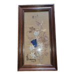 Cadre tableau de fleurs sches sign