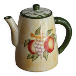 Cafetière en céramique jaune et verte vintage Cafetière en céramique jaune et verte vintage
