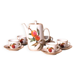 Cafetire aux fruits 5 tasses evesham, porcelaine fine royal worcester eves