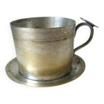 Cafetire individuelle en mtal argent
