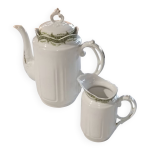 Cafetire et pot a lait en porcelaine de limoges france, dbut xxe s