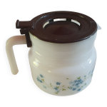 Cafetiere vintage en arcopal a petites fleurs bleue mysotis couvercle marron Cafetiere vintage en arcopal a petites fleurs bleue mysotis couvercle marron
