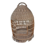 Cage  perroquet ancienne en rotin 85 cm de haut