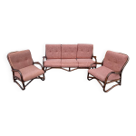 Canapé et 2 fauteuils rotin de 1970 Canapé et 2 fauteuils rotin de 1970
