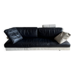 Canap 2 places en cuir bnb italia sity assise noire et base en cuir blanc