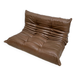 Canap� 2 places en cuir togo vintage original par michel ducaroy pour ligne roset