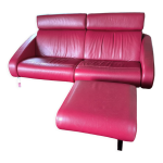 Canapé 2 places & pouf, steiner faubourg cuir rouge Canapé 2 places & pouf, steiner faubourg cuir rouge