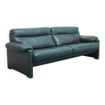 Canap� 3 places en cuir vert 'ds - 70' de de sede, ann�es 1980