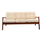 Canap 3 places senator en laine beige teck par ole wanscher pour cado